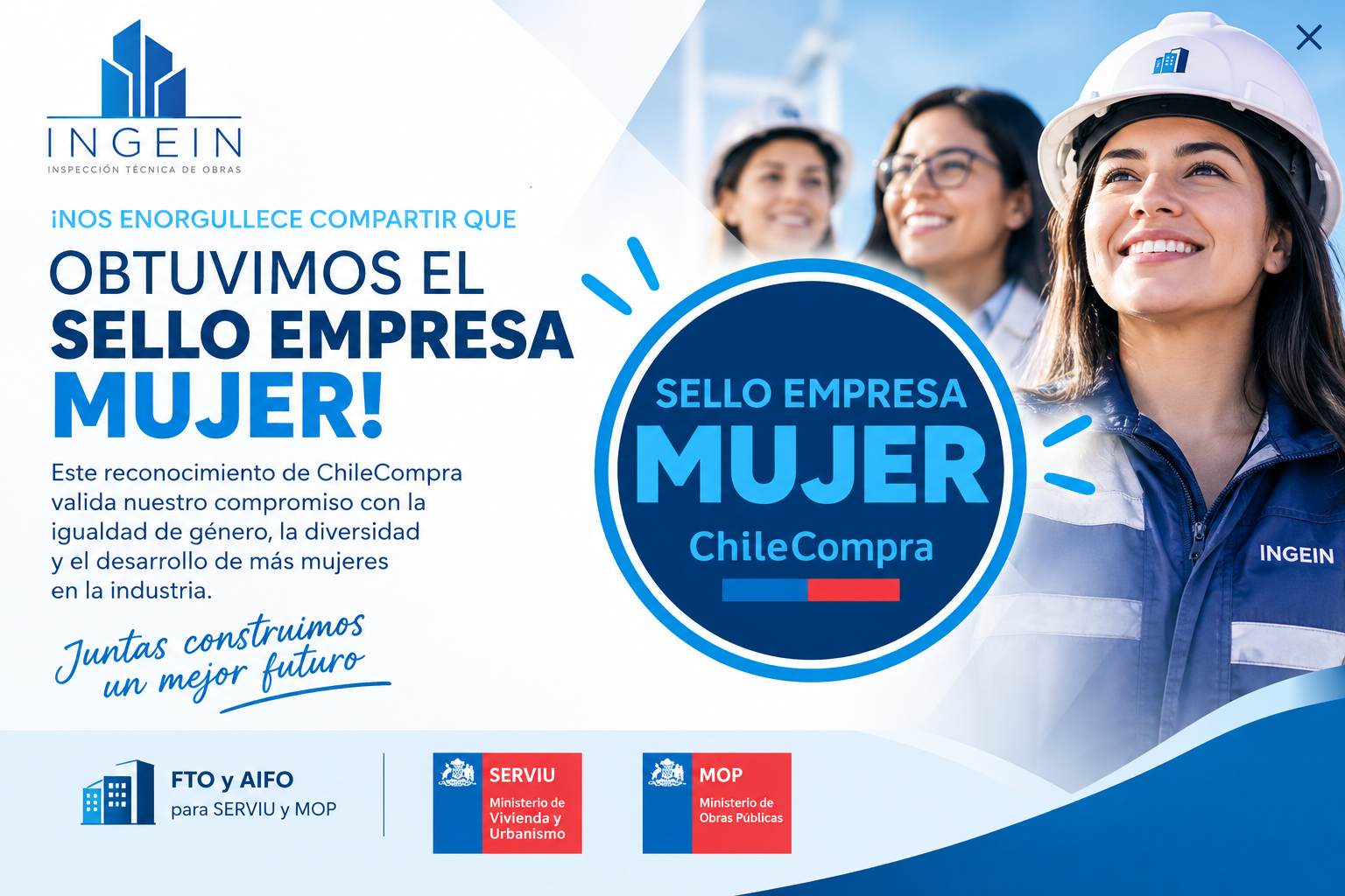 INGEIN obtiene el Sello Empresa Mujer de ChileCompra